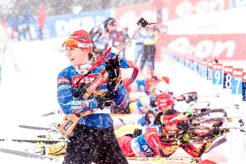 Husté sněžení během pátečního tréninku. Foto: Český biatlon, Petr Slavík