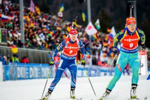 Veronika Vítková ve stíhačce vybojoval další umístění v Top 10 a opět předvedla vynikající běh. Foto: Český biatlon, Petr Slavík.